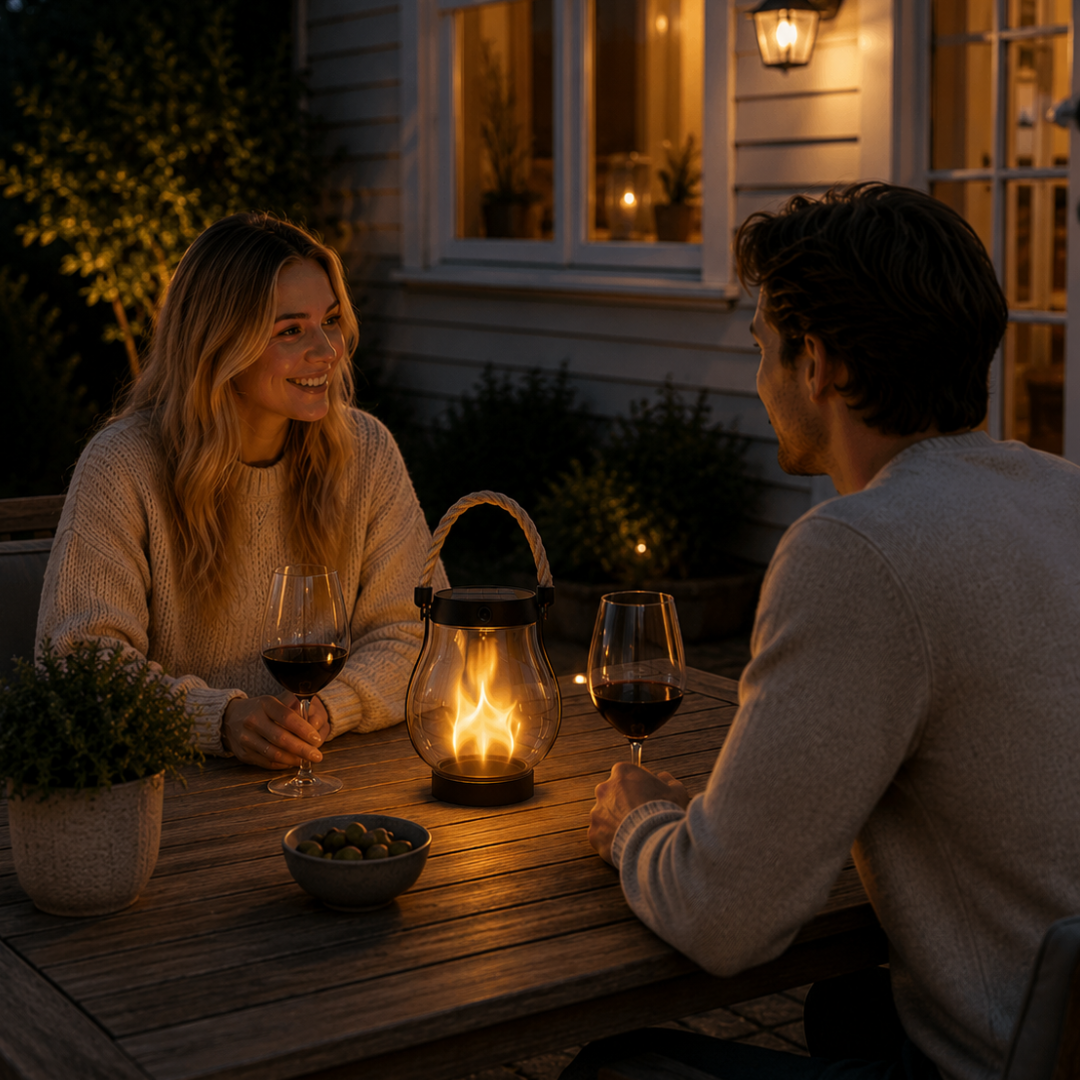 Hängande Flamlykta – Mysig Utomhusbelysning