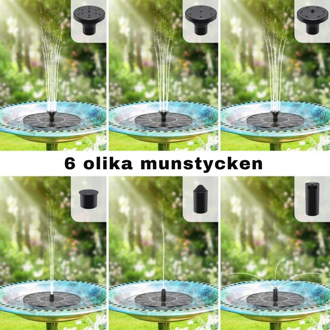 Solcellsdriven Trädgårdsfontän